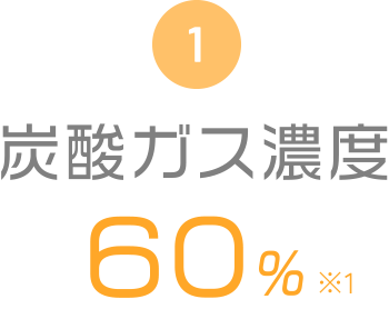 1 炭酸ガス濃度 60% ※1